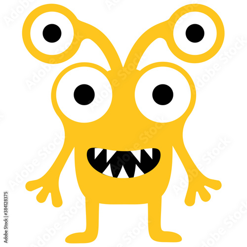 
Monster having four eyes and terrible face, cartoon monster 
