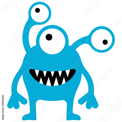 
Monster having horrible face, eyed alien 
