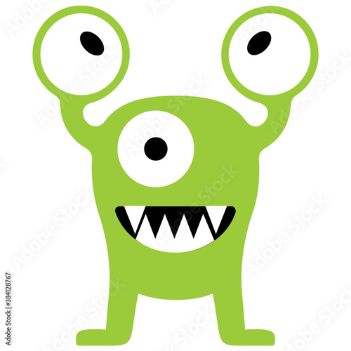 
Monster having horrible face, eyed alien 
