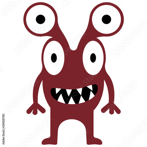 
Monster having four eyes and terrible face, cartoon monster 
