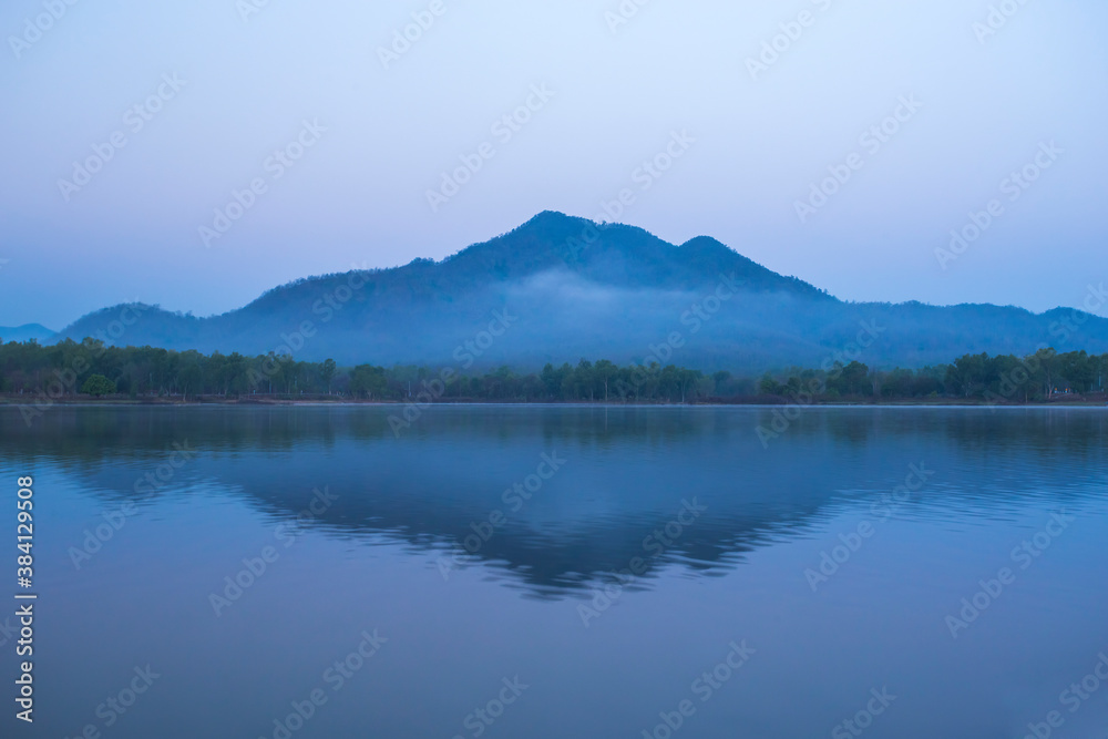 Lake and mountain for background