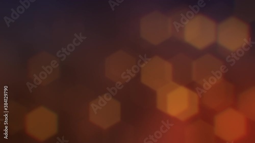Lens glow bokeh, dynamic blur. Unfocused particle motion with depth of field effect. Holiday concept backdrop with twinkling bright polygonal shapes. Festive footage in 4K