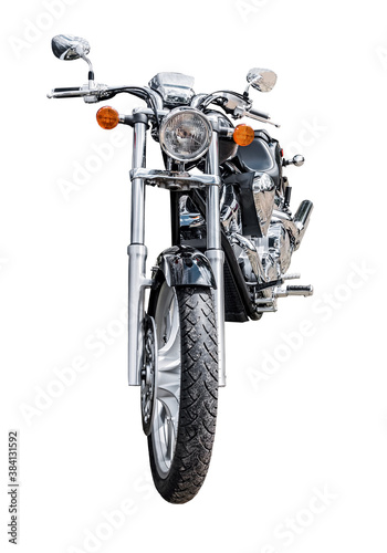 Motorcycle front view isolated