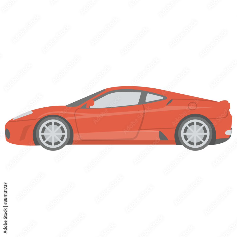 
A flat icon image of a sports car
