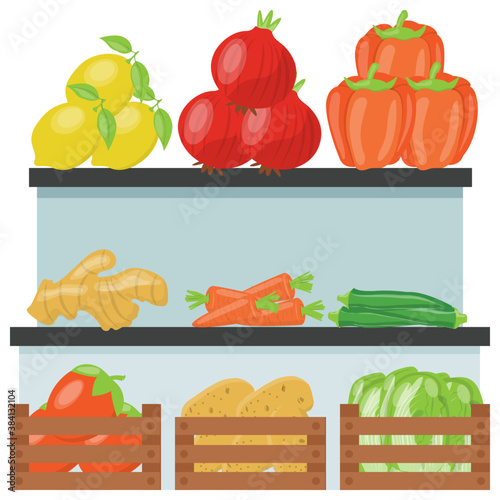 
A street stall with vegetables, vegetable stall 
