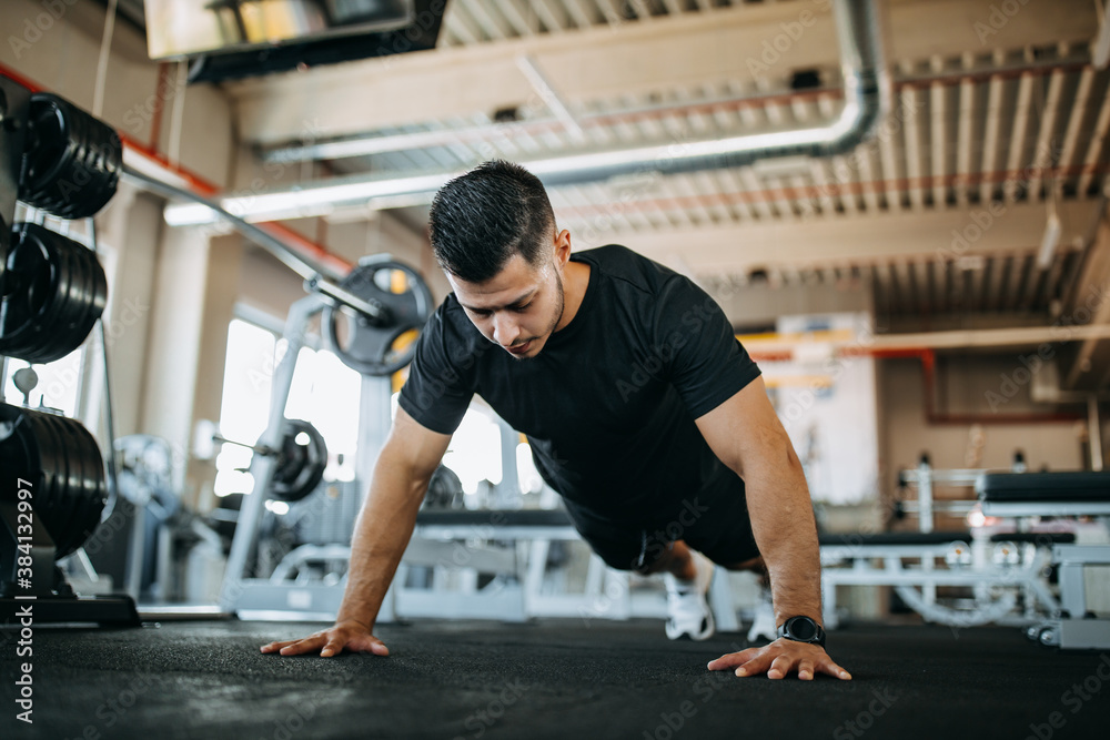 Doing push ups. Doing push ups.