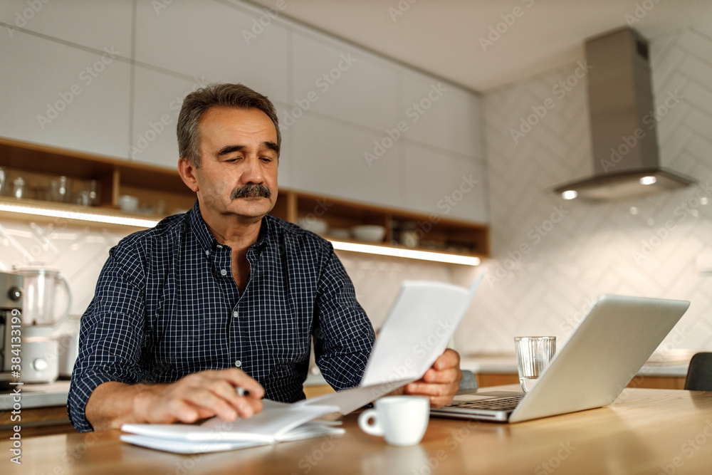 Man thinking about his new project. Man thinking about his new project.