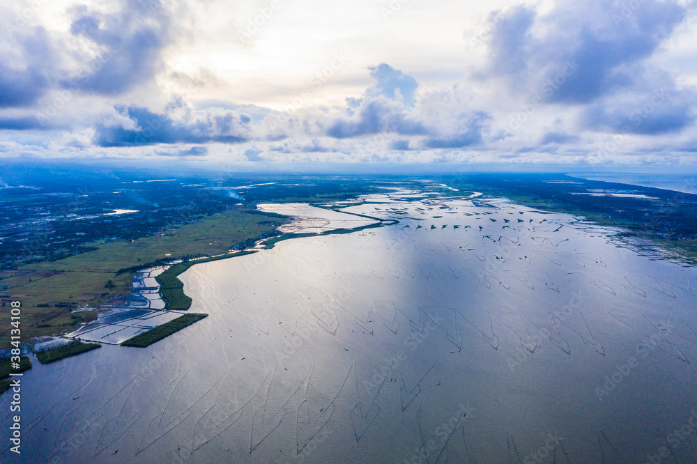 Aerial view of boats in Tam Giang lagoon, near Hue city, Vietnam. Aerial view of boats in Tam Giang lagoon, near Hue city, Vietnam.