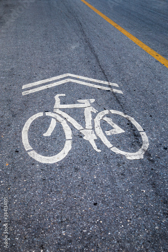 Bicycle sign on road in the park © surawach5
