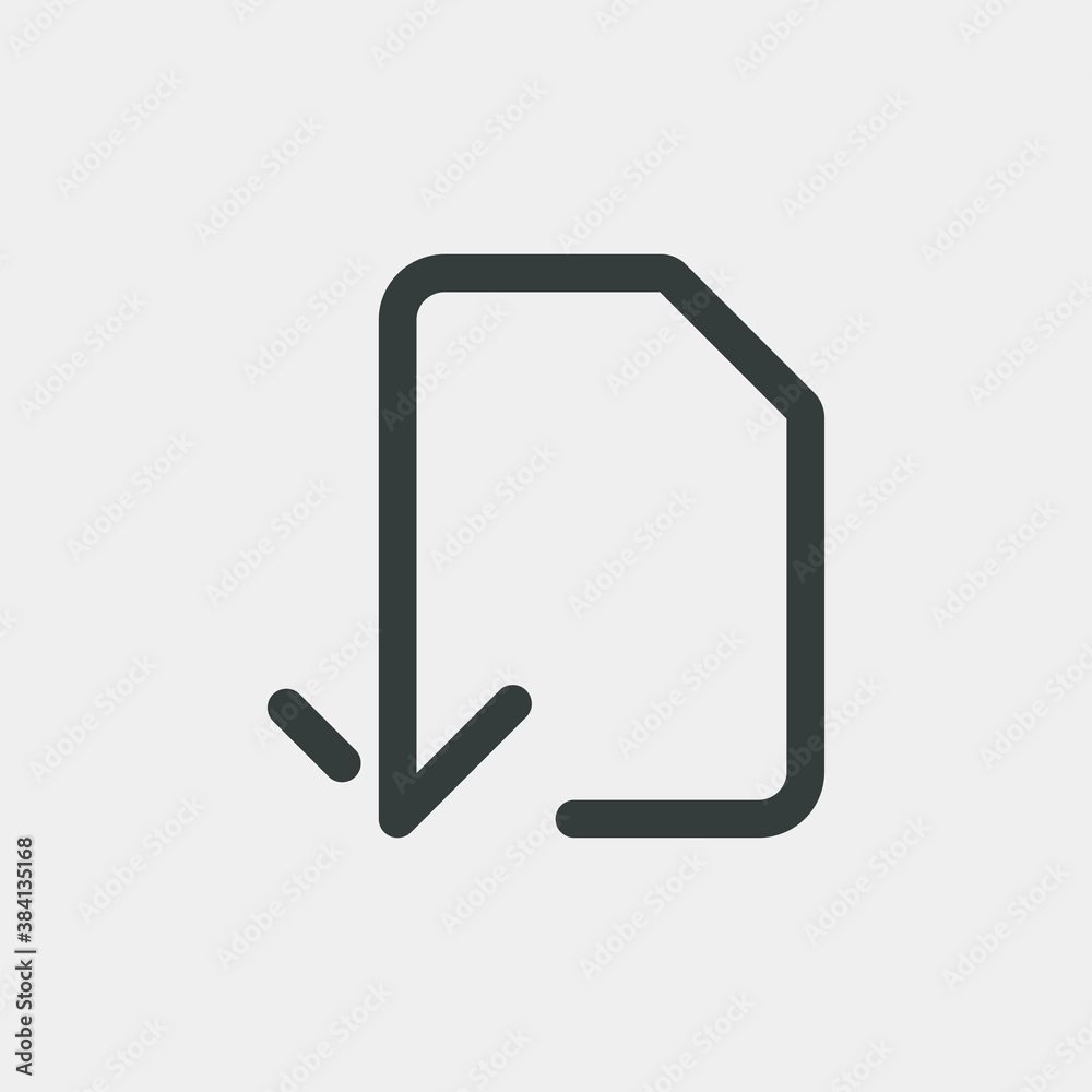 Download file icon isolated on background. Document symbol modern, simple, vector, icon for website design, mobile app, ui. Vector Illustration Download file icon isolated on background. Document symbol modern, simple, vector, icon for website design, mobile app, ui. Vector Illustration