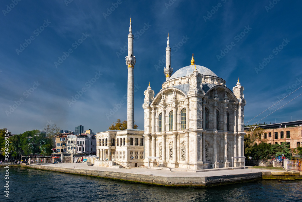 Istanbul, Turkey. Ortakoy Mosque on a sunny summer day