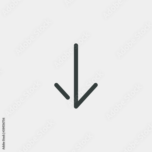 Arrow down icon isolated on background. Direction symbol modern, simple, vector, icon for website design, mobile app, ui. Vector Illustration