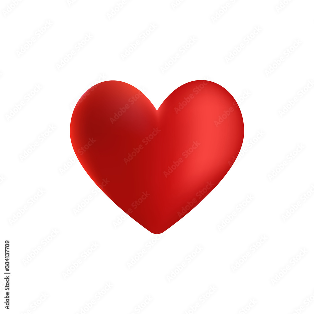 3d heart on white background. Vector illustration