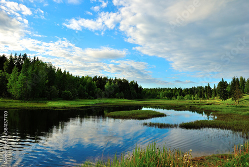 river in the forest in Arkhangelsk region