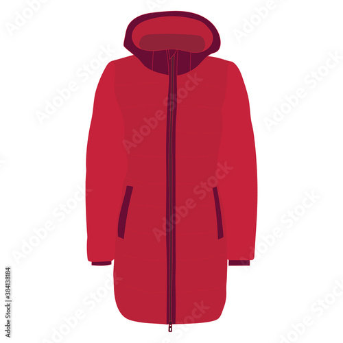  in flat style red coat