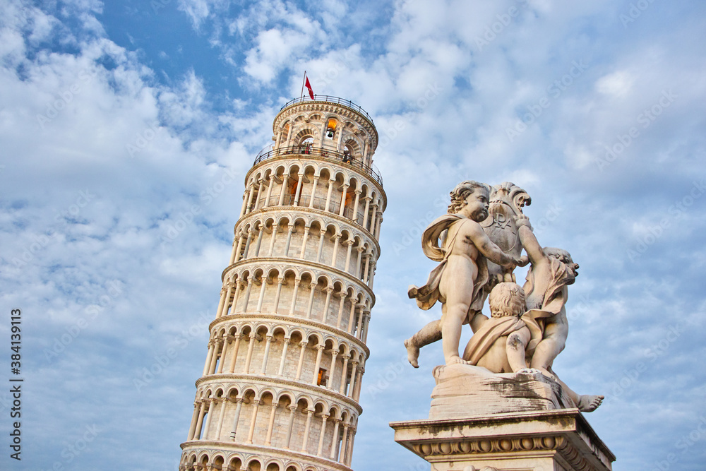 The leaning tower of Pisa in Pisa, Italy