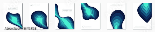 Paper Cut Wave Shapes Curve. Modern Origami Design for Business Presentations, flyers, posters, banner, brochure. vector illustrator