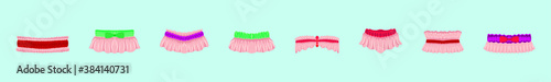 set of garter cartoon icon design template with various models. vector illustration isolated on blue background