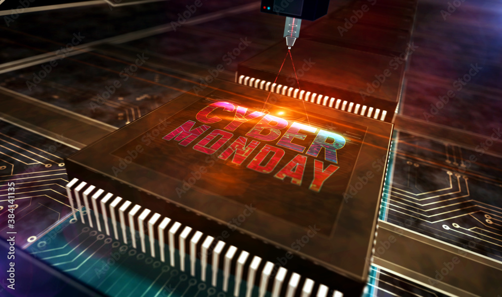 Cyber Monday sale symbol 3d illustration Cyber Monday sale symbol 3d illustration