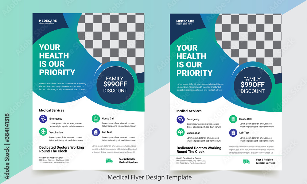 Medical Flyer Design Template A4 Size Print Ready fully Editable 