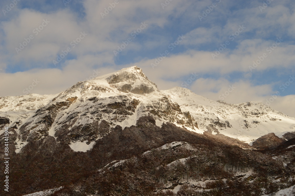 Driving and hiking in the Tierra Del Fuego National Park outside Ushuaia in Argentina