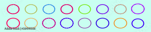 set of gymnastic hoops cartoon icon design template with various models. vector illustration isolated on blue background