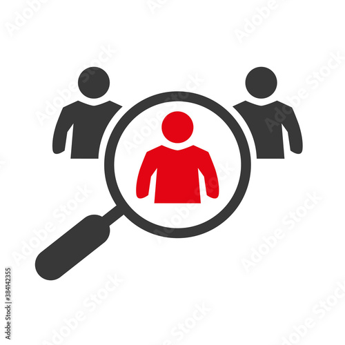 Hiring design with Magnifying Glass - Vector Illustration