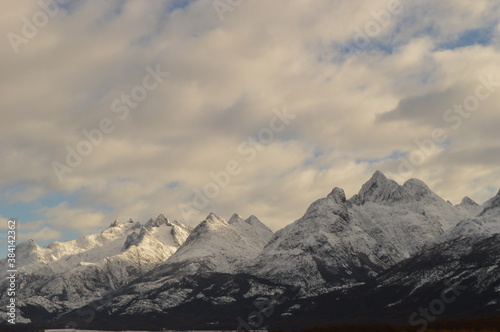 Driving and hiking in the Tierra Del Fuego National Park outside Ushuaia in Argentina photo