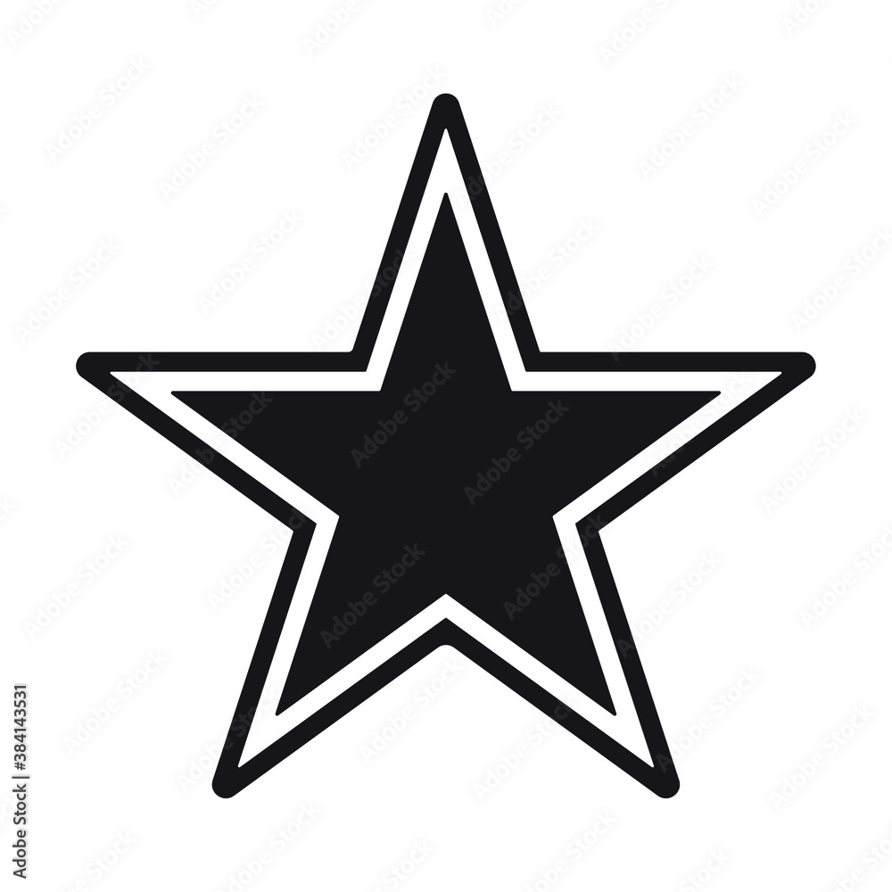 Star shape icon. Vector illustration image. Rating and review symbol with grunge texture. Decoration and advertising sign. Scratch tag and label. Black silhouette isolated on white background. Star shape icon. Vector illustration image. Rating and review symbol with grunge texture. Decoration and advertising sign. Scratch tag and label. Black silhouette isolated on white background.