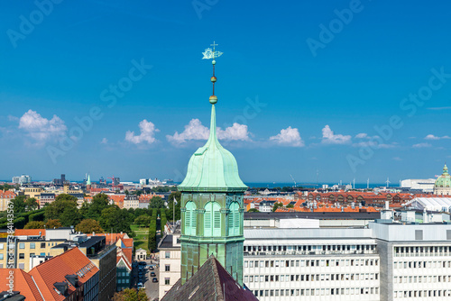 Overview of Copenhagen seen from Round Tower in Denmark