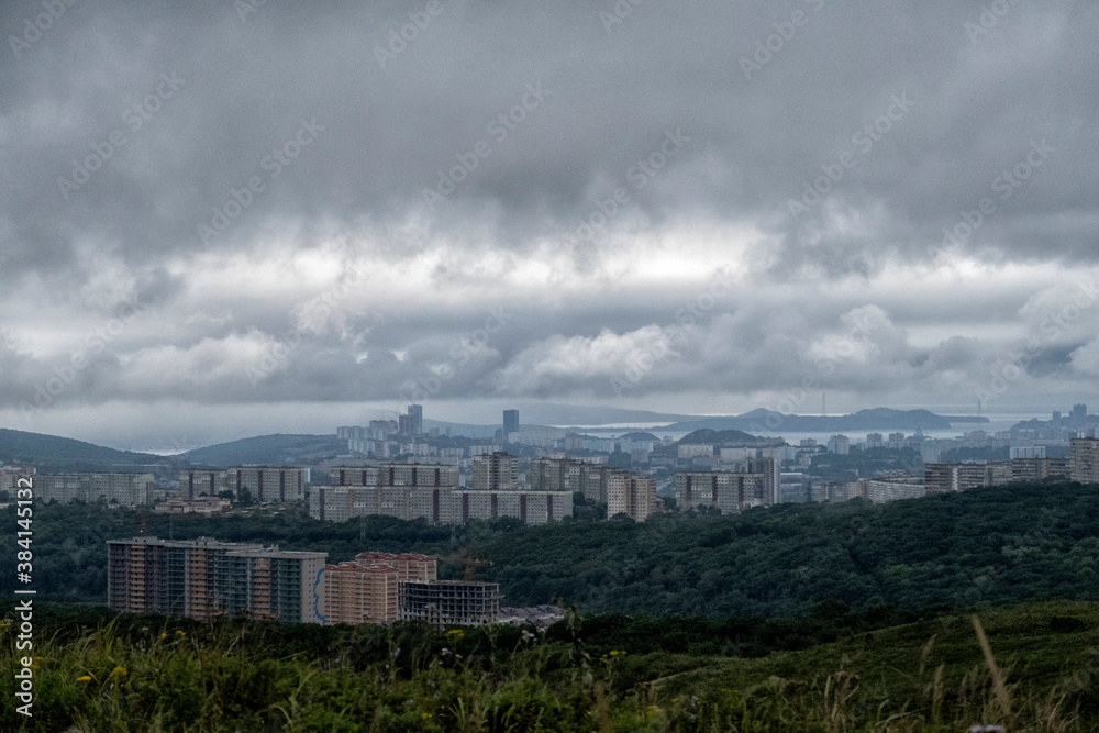 view of the city of Vladivostok. Russia.
Far East of Russia, the city of Vladivostok. Port, sea, ships, islands, bridges.