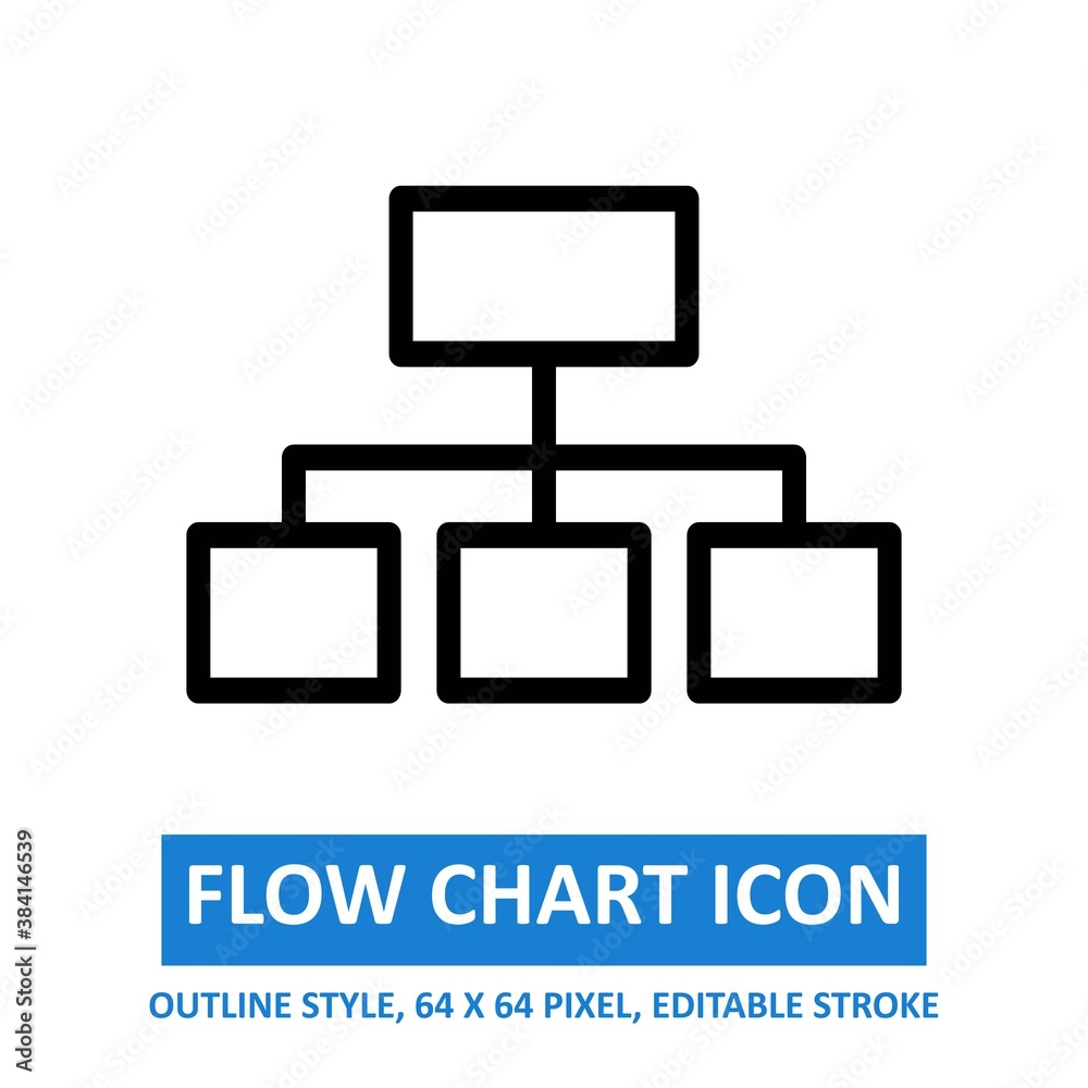 flow chart icon outline style on white background. chart and diagram vector illustration. base 64 x 64 pixels. expanded. flow chart icon outline style on white background. chart and diagram vector illustration. base 64 x 64 pixels. expanded.