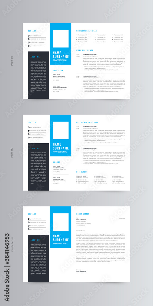Clean Landscape Resume/CV Template Design
Clean Landscape Resume/CV Template Design