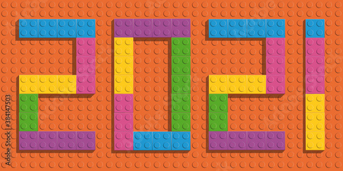 Carte de vœux montrant l’année 2021 sous forme d’un jeu de construction pour symboliser un projet d’avenir.