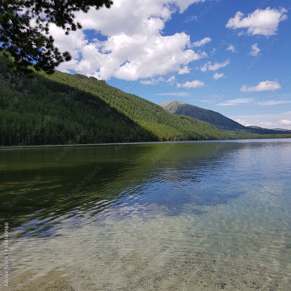 lake and mountains