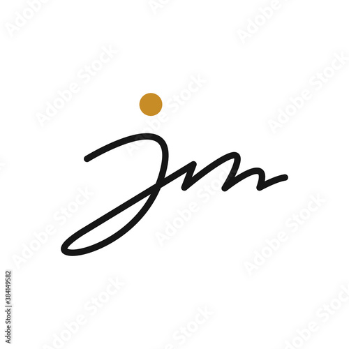 initial letter jm or mj logo vector designs
