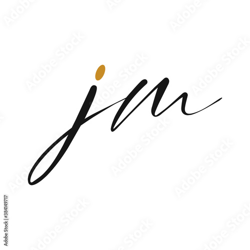 Initial letter jm logo or mj logo vector design template