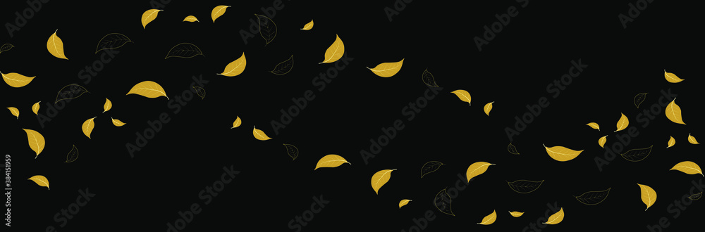 Black background with gold leaves