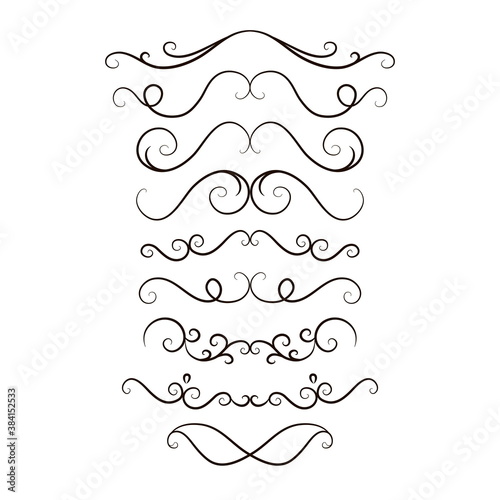 hand-drawn calligraphy decorative vector line border