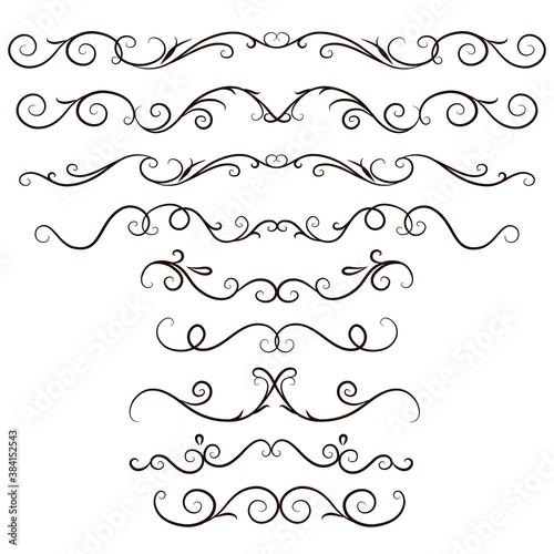 hand-drawn calligraphy decorative vector line border