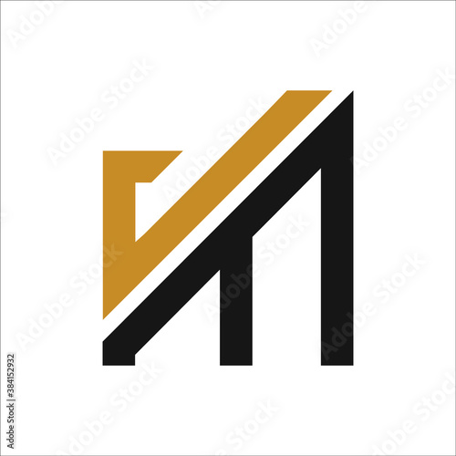 Initial letter jm or mj logo vector design template
