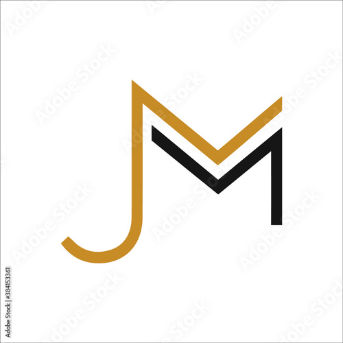 Initial letter jm or mj logo vector design template