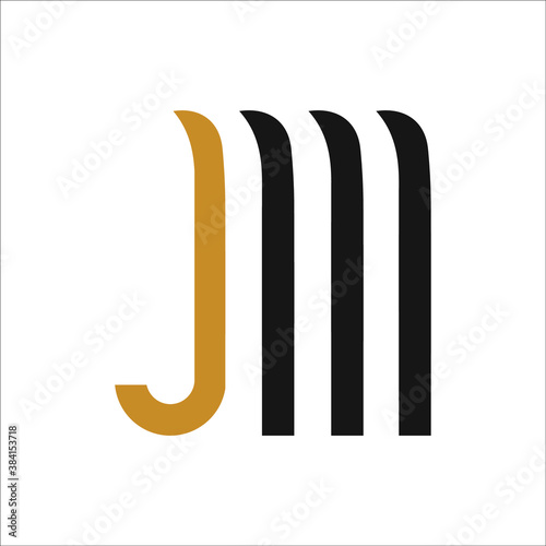 Initial letter jm or mj logo vector design template