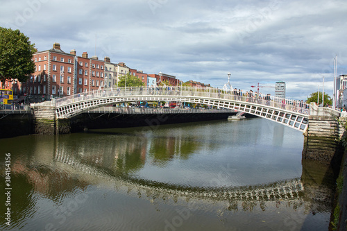 The Ha'penny bridge in Dublin City, Ireland