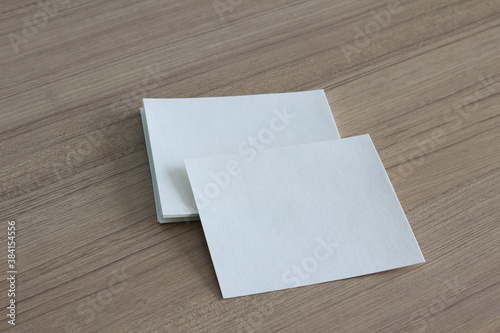 sheet paper on wood background with copy space for text