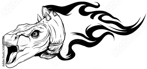dinosaurus stegosaurus head art vector illustration design