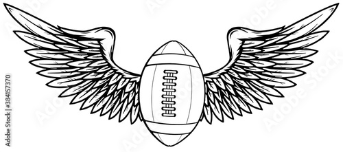 vector illustration of american football and wing