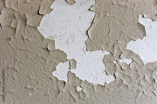 surface with gray peeling paint, rough, uneven, in places fell off. Concept - background for creativity