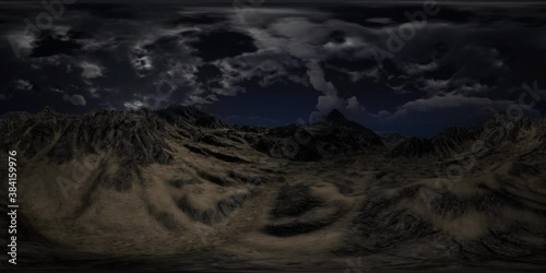 huge dark clouds over the plains of Ranoch Moor in the scottish highlands. vr360 virtual reality photo