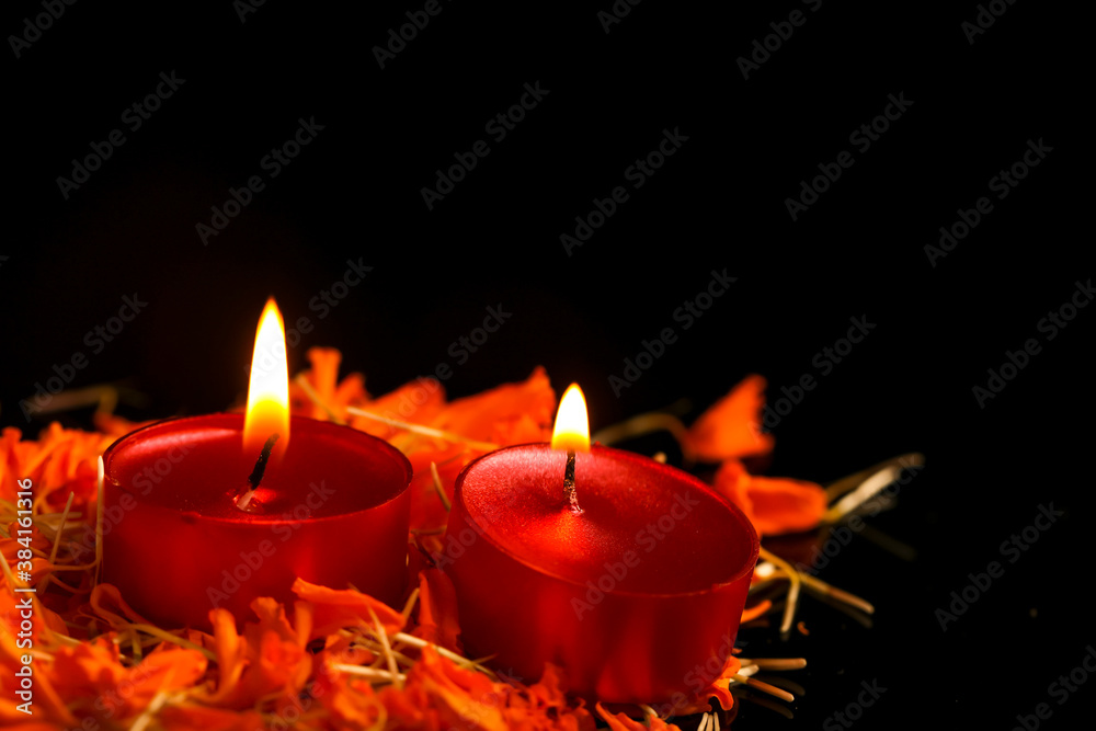Indian festival diwali , candle on dark background Indian festival diwali , candle on dark background